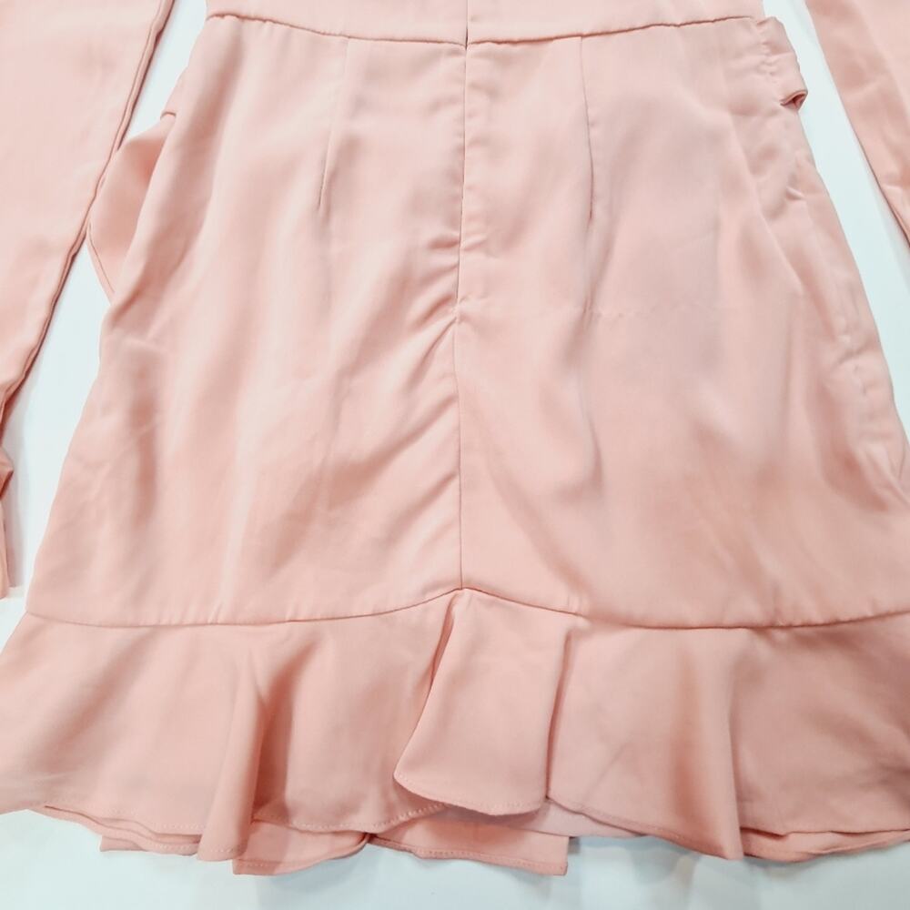 MORE TO COME Khloe Ruffle Sleeve Mini Dress in Blush XS - Picture 7 of 14